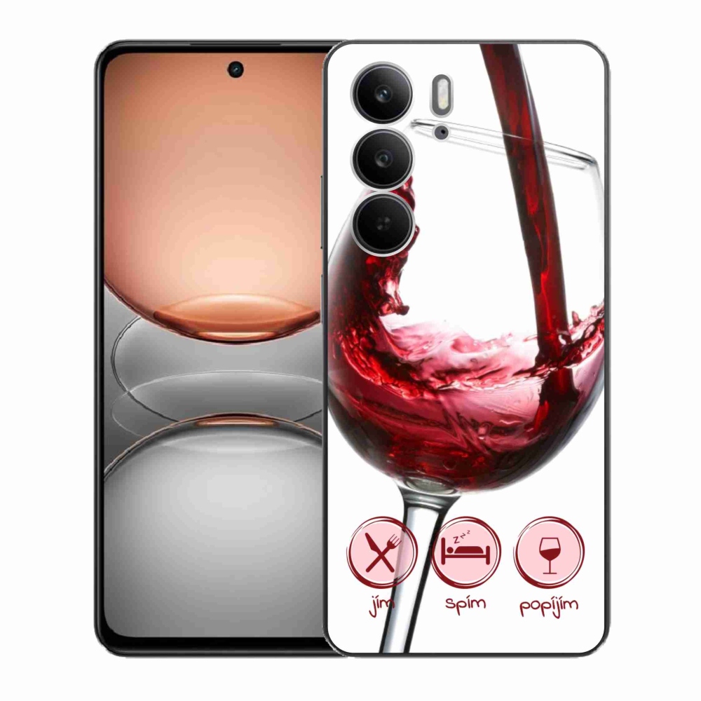 Zselés borító mmCase a Realme C75 készülékhez - borospohár piros