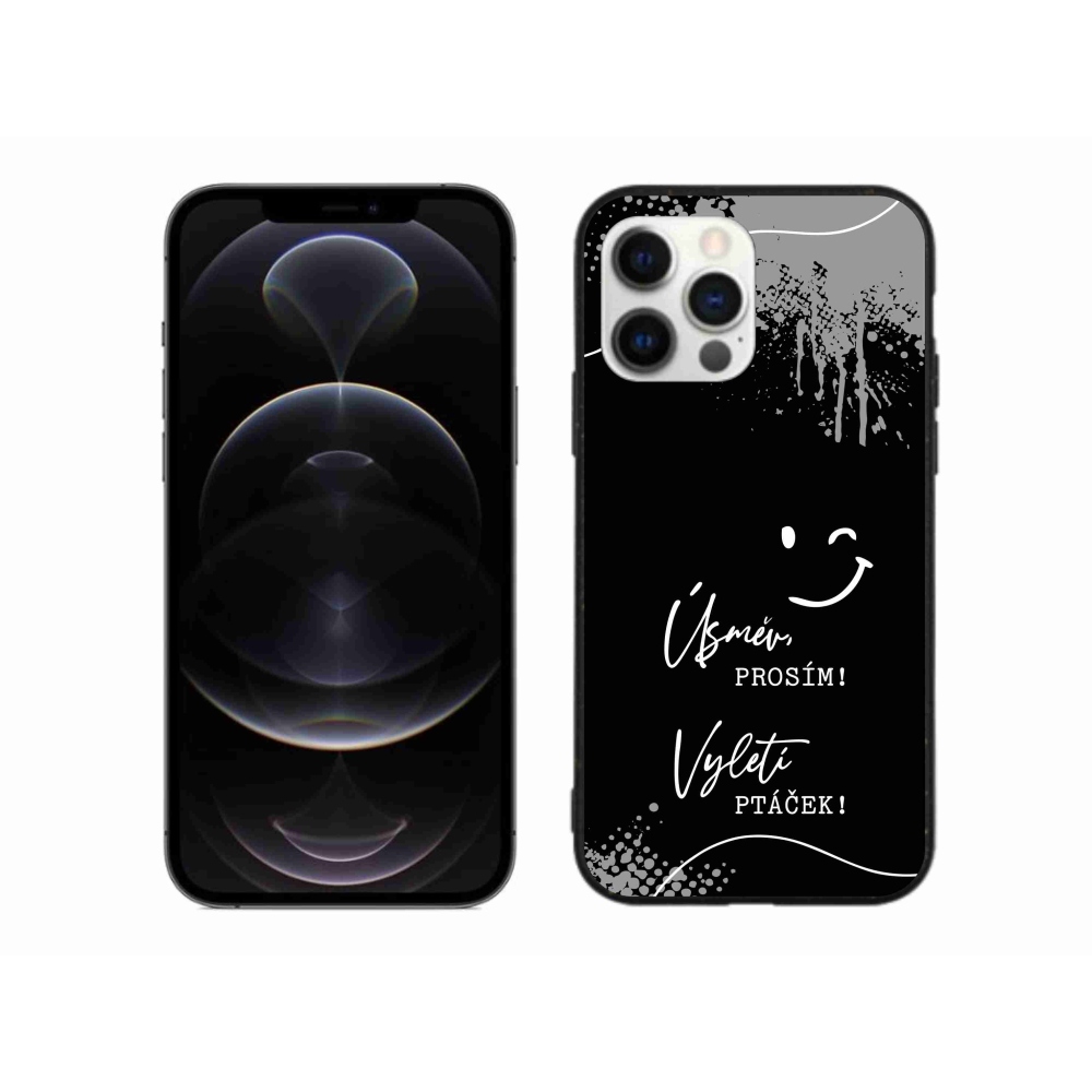 Gél borítás mmCase iPhone 12 Pro Max készülékhez - vicces szöveg 4 fekete háttér