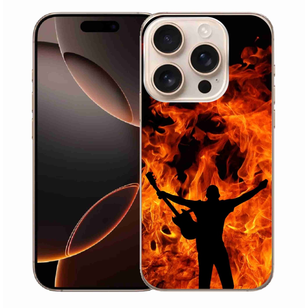 Gél borítás mmCase iPhone 16 Pro Max készülékhez - zenész és tűz
