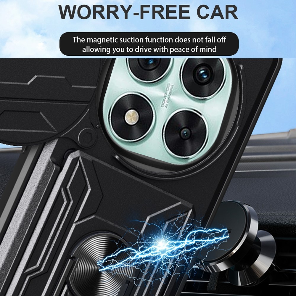 Gyűrűálló borítás a Xiaomi Redmi Note 14 Pro 5G/Poco X7 5G készülékhez - fekete