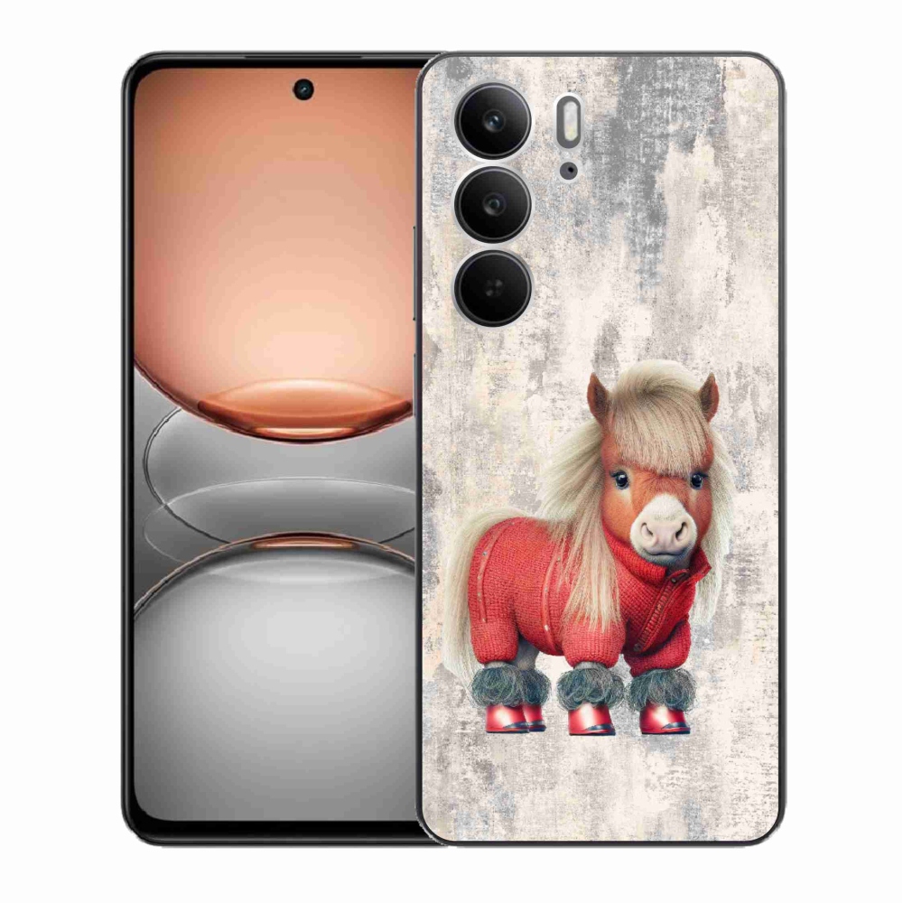 Gél borítás mmCase a Realme C75 készülékhez - póni pulóverben