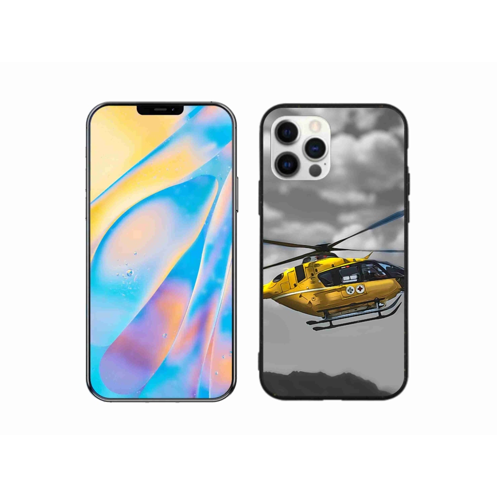 Zselés borítás mmCase iPhone 12 készülékhez - sárga helikopter