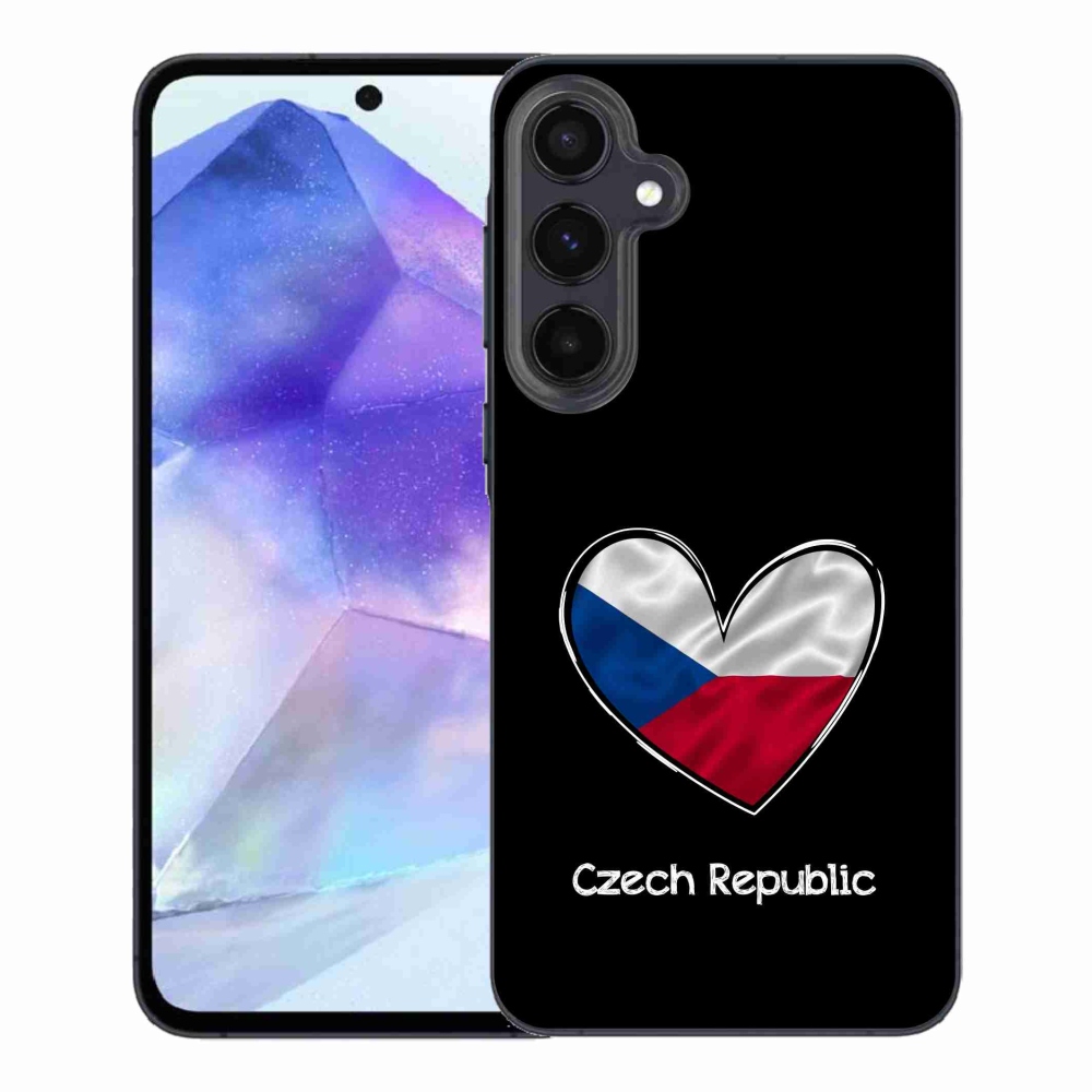 Gél védőhuzat mmCase Samsung Galaxy A55 5G - zászlós szív fekete háttérrel