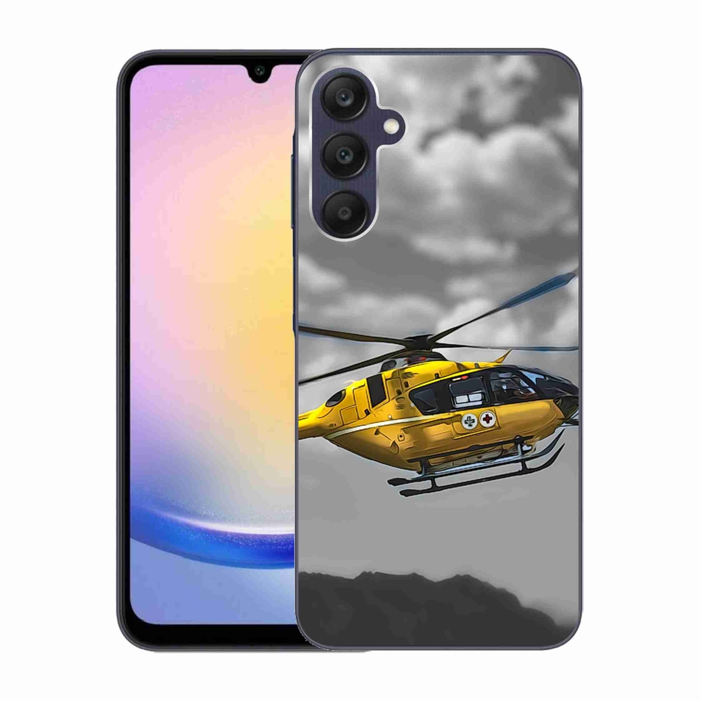 Gél védőhuzat mmCase Samsung Galaxy A25 5G - sárga helikopterhez