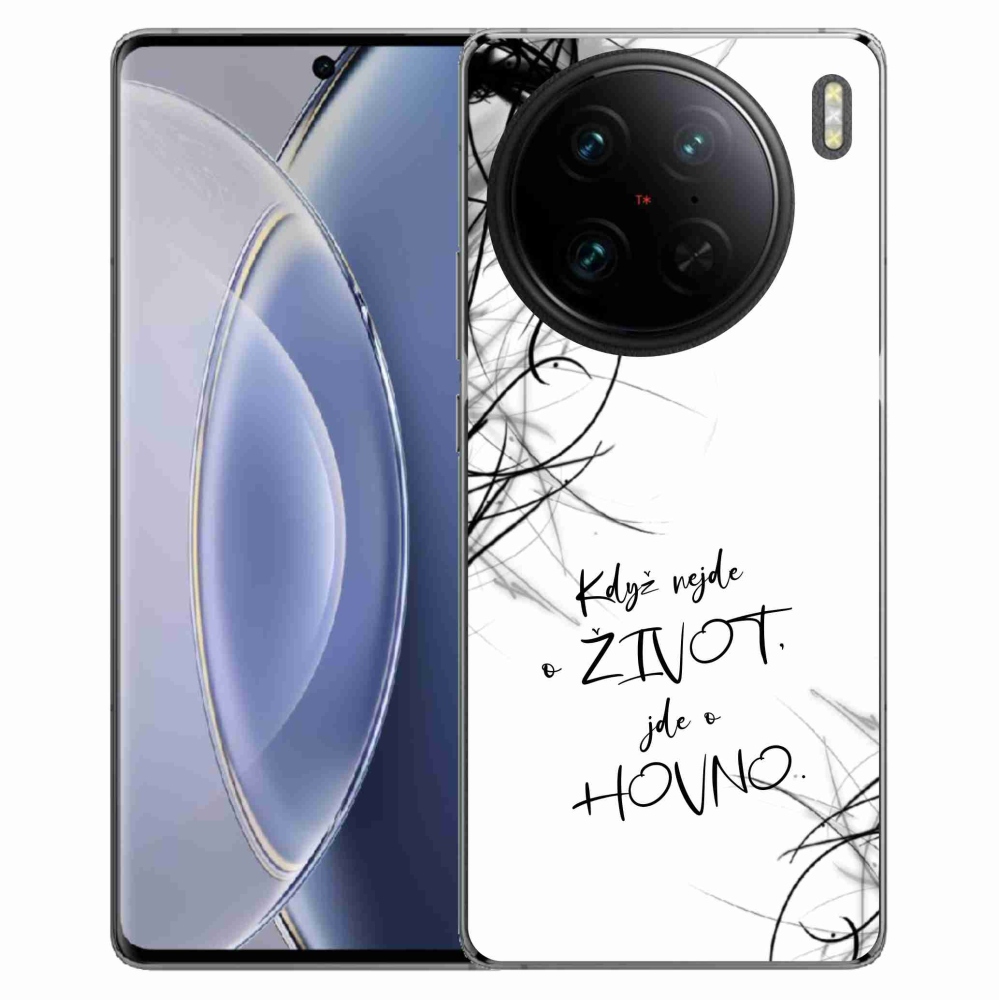 Gél borító mmCase a Vivo X90 Pro készülékhez - vicces szöveg 16 fehér háttér