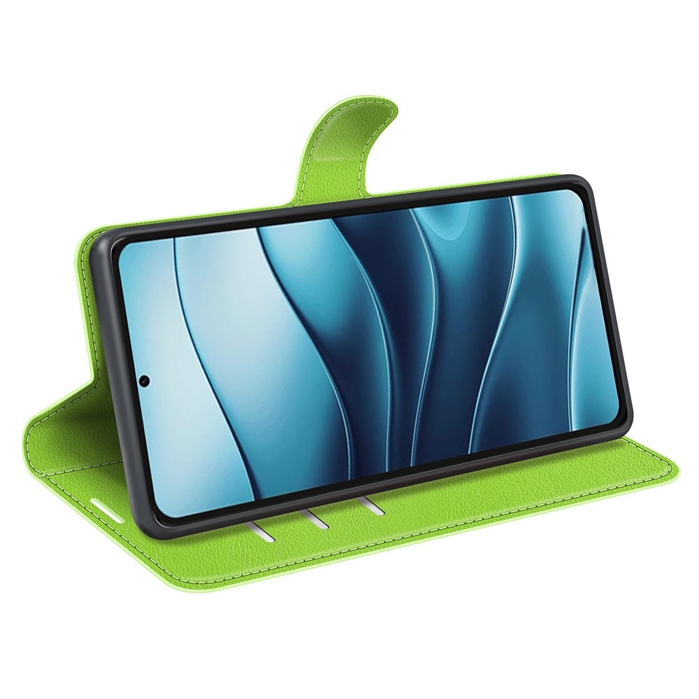 Litchi könyv tok a Xiaomi Redmi Note 14 5G-hez - zöld