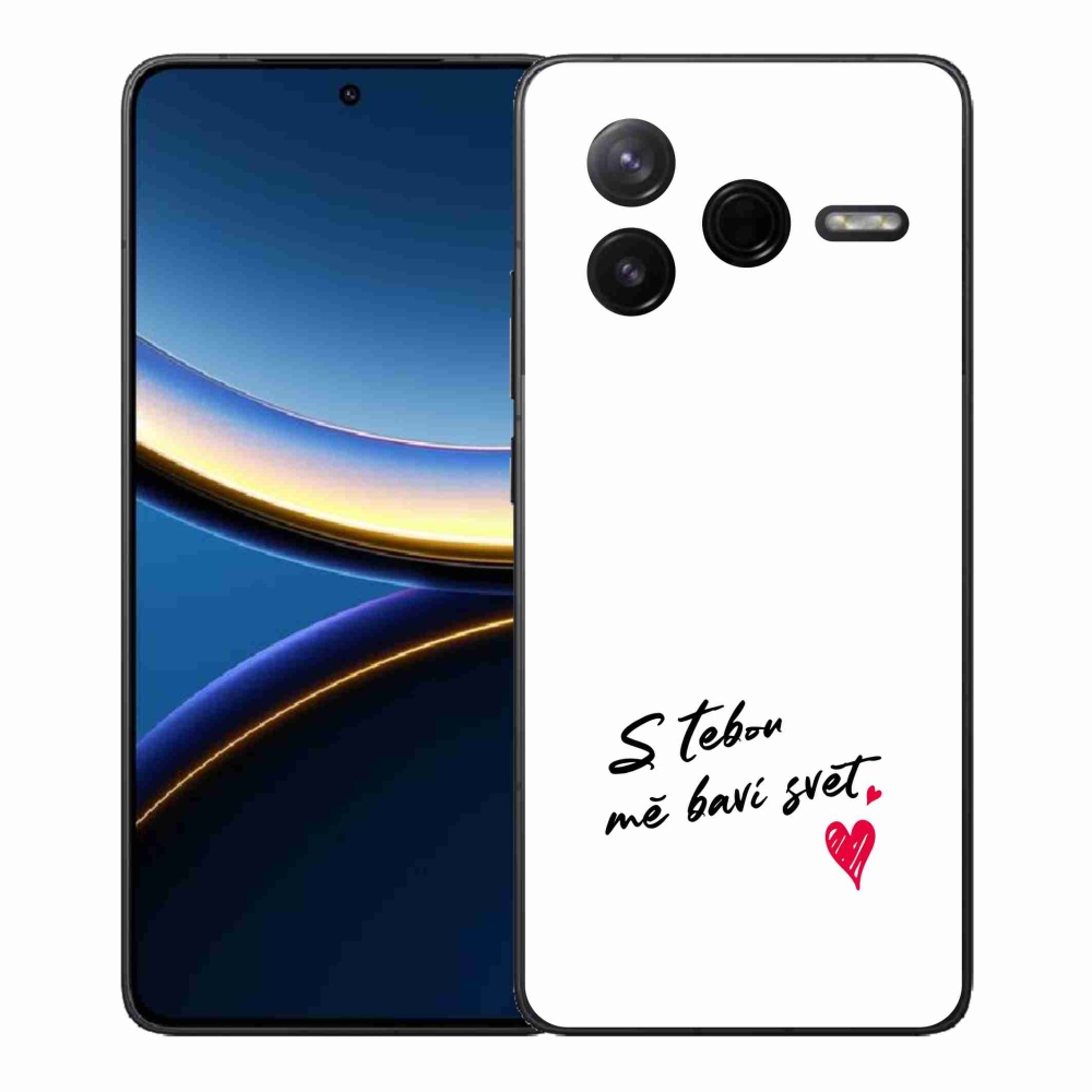 Gél borító mmCase a Xiaomi Poco F7 Pro készülékhez - szerelmes szöveg 1 fehér háttér