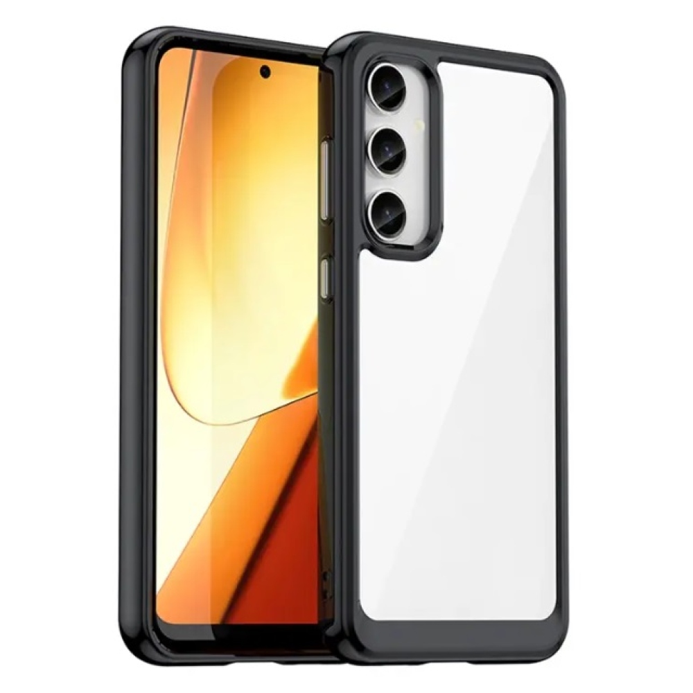 Gél tok fix hátlappal Samsung Galaxy S23 FE készülékhez - fekete