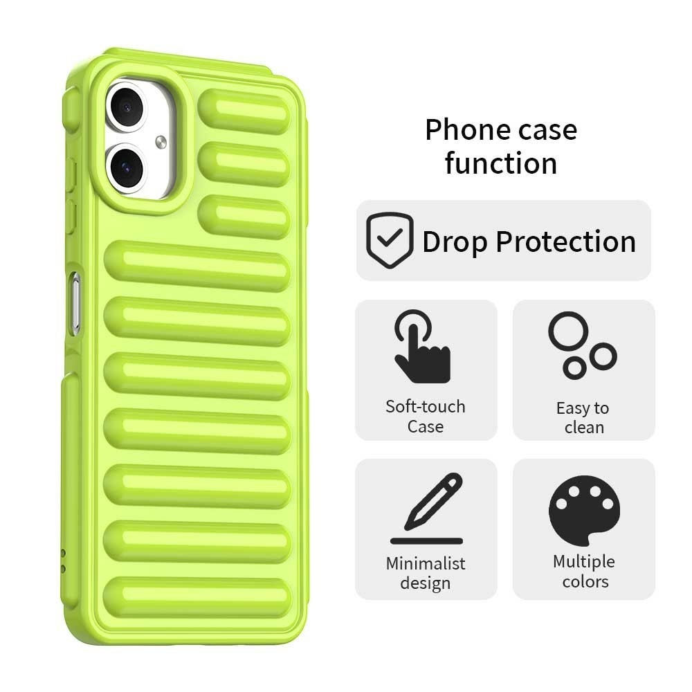 Csíkos tartós borító Samsung Galaxy A06 4G készülékhez - zöld