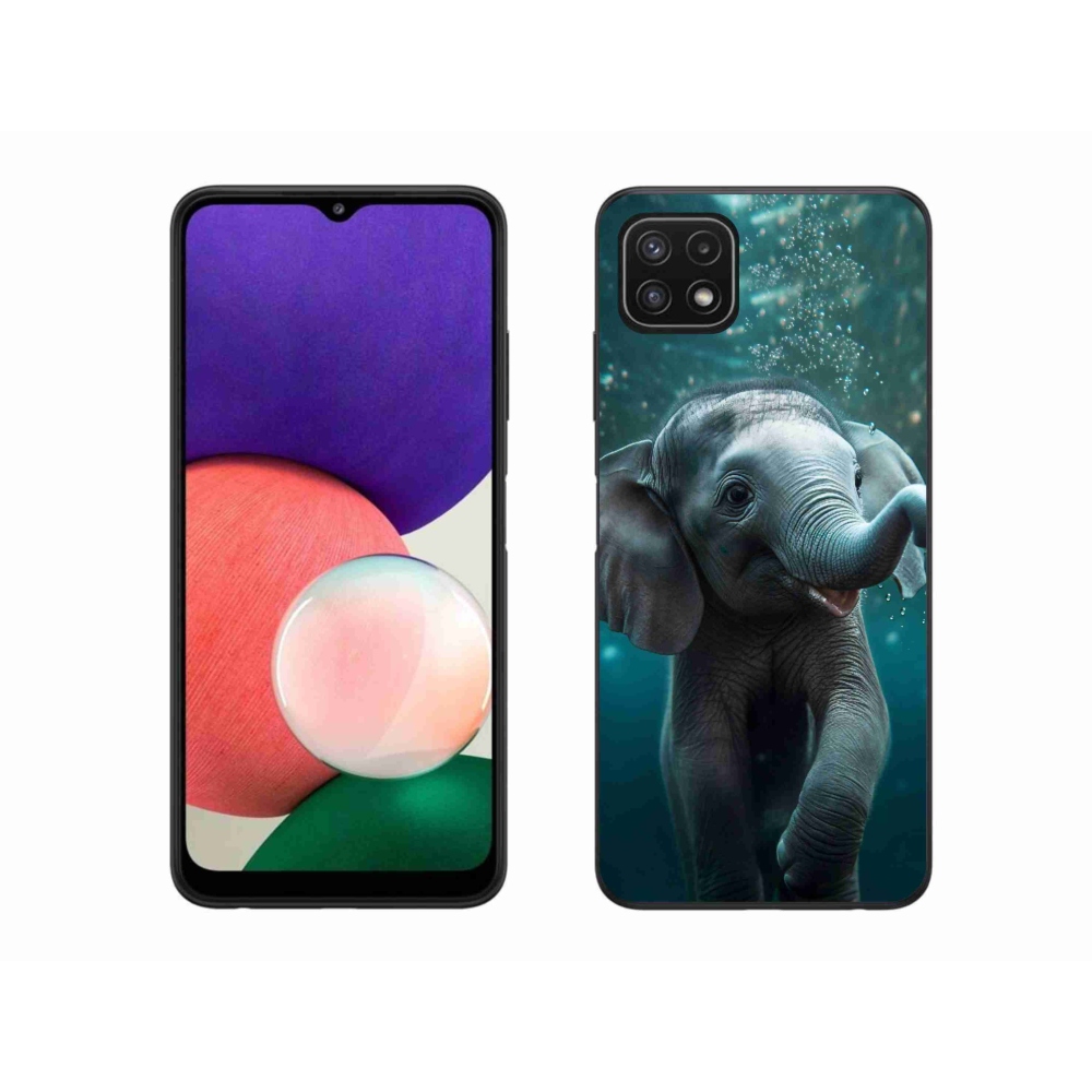 Zselés borítás mmCase Samsung Galaxy A22 5G - elefánt a víz alatt