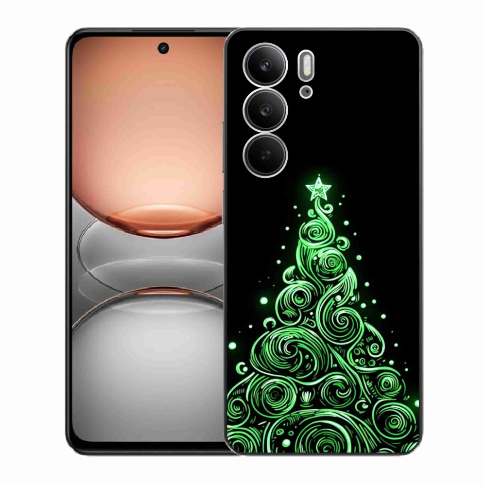 Gél borítás mmCase a Realme C75 készülékhez - neon karácsonyfa 3