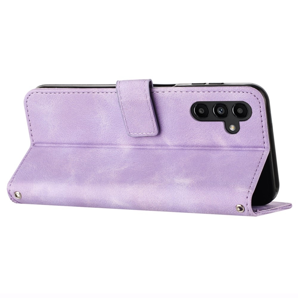 Háromszög alakú könyv tok Samsung Galaxy S25 készülékhez - lila