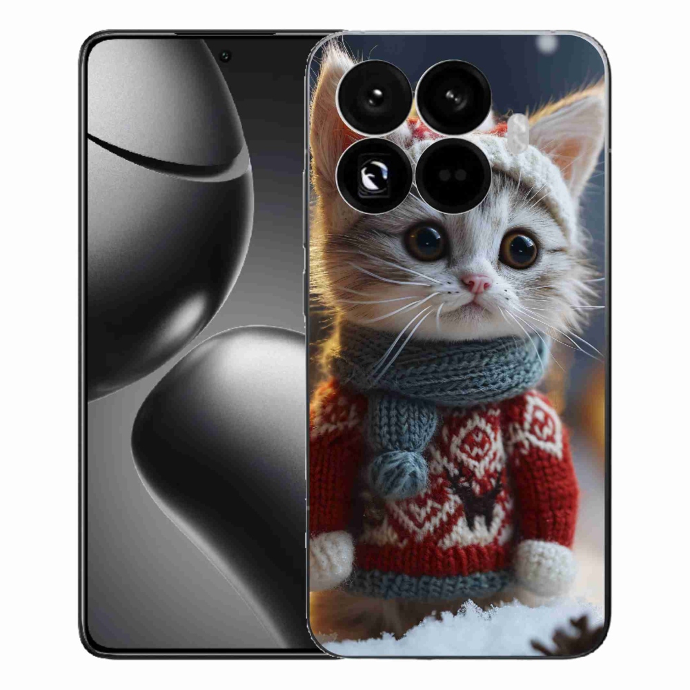 Gél borítás mmCase a Xiaomi 15T Pro számára - cica pulóverben