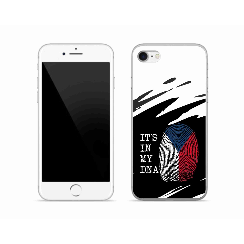 Zselés borítás mmCase iPhone SE (2022) - zászlós ujjlenyomat fekete és fehér háttérrel