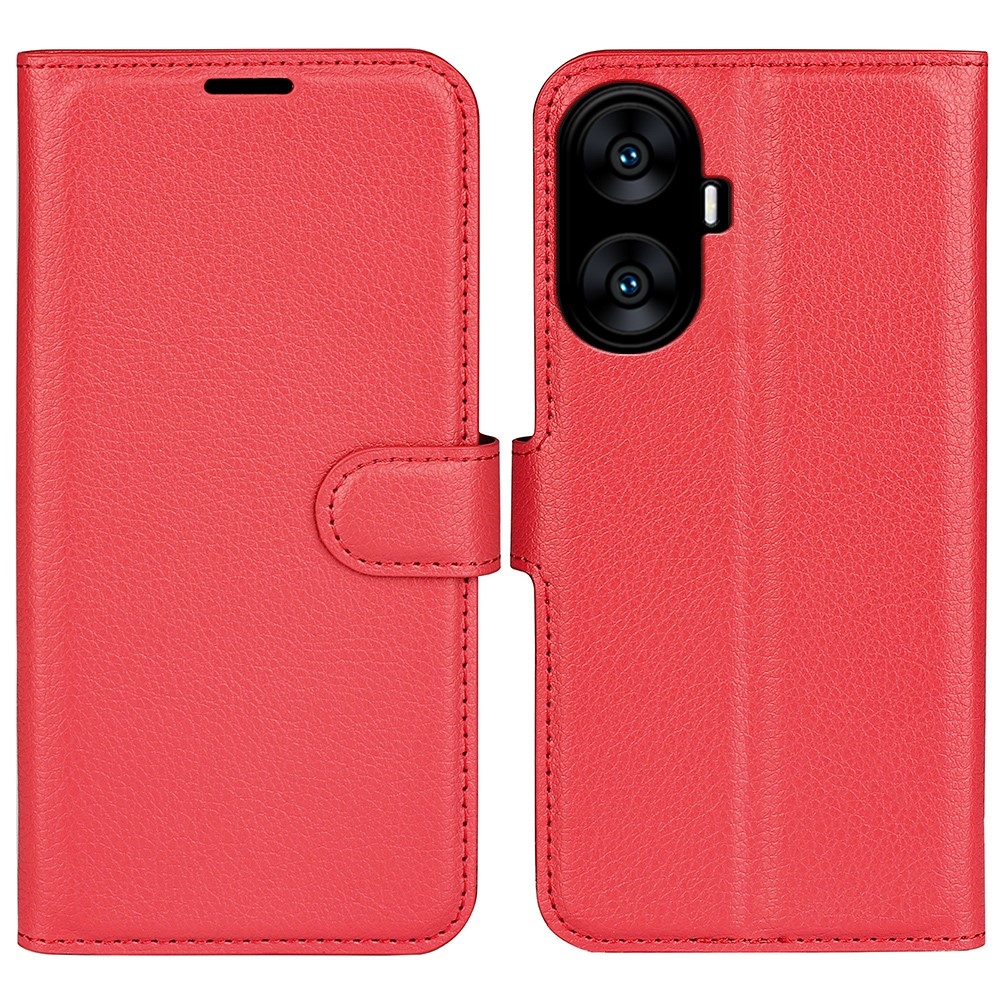Litchi könyvtáska a Realme C55 készülékhez - piros