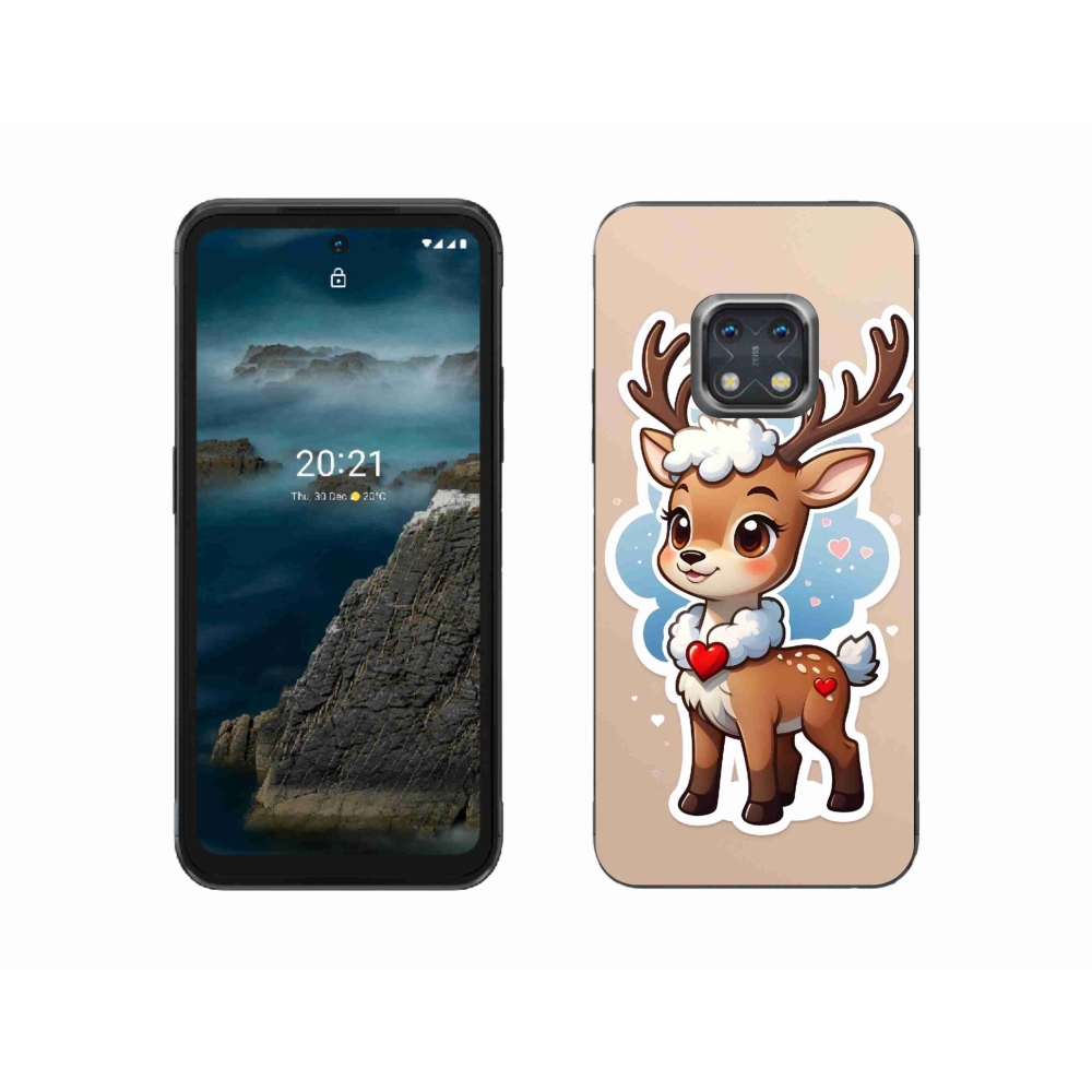 Zselés borító mmCase a Nokia XR20 készülékhez - rajzfilm rénszarvas