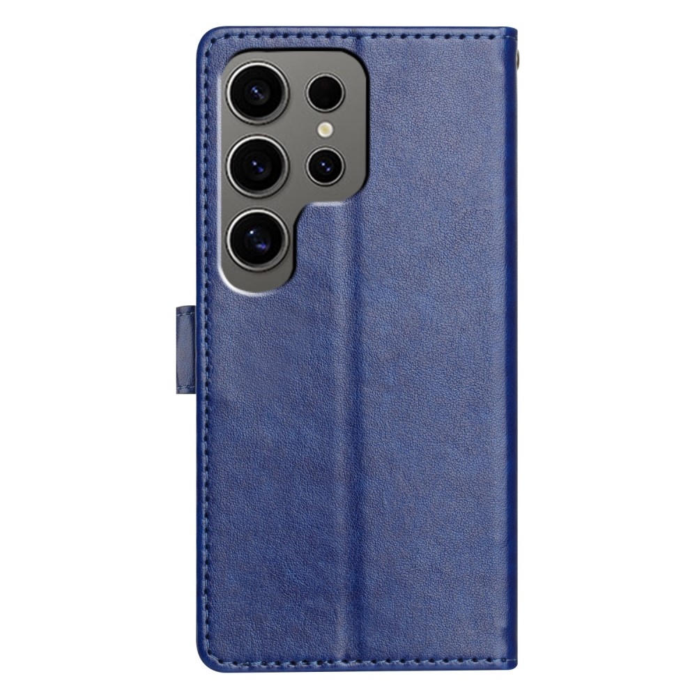 Vérrögök könyv tok Samsung Galaxy S25 Ultra készülékhez - kék