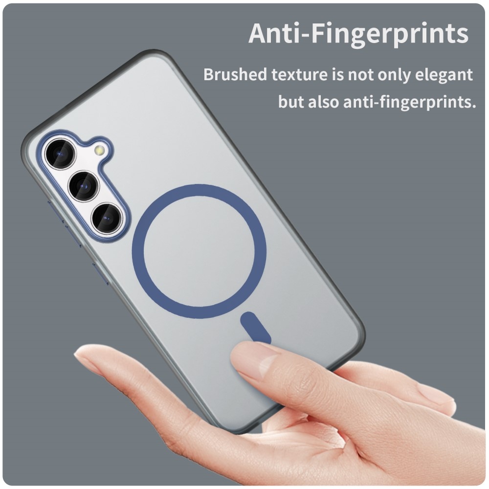 Frost gél tok MagSafe támogatással Samsung Galaxy S24+/S25+ készülékhez - sötétkék