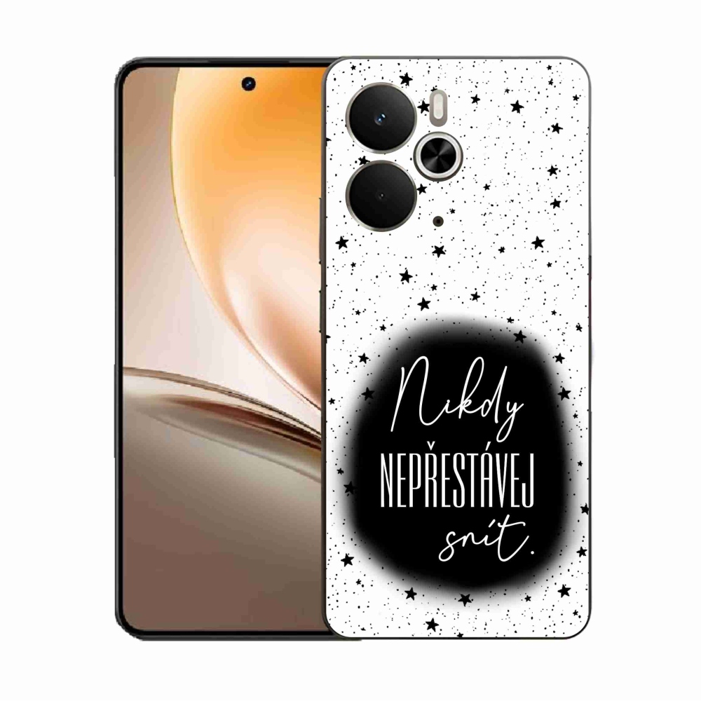 Gél borító mmCase a Realme 14 5G/14T 5G készülékhez - idézet 1 fekete-fehér háttérrel