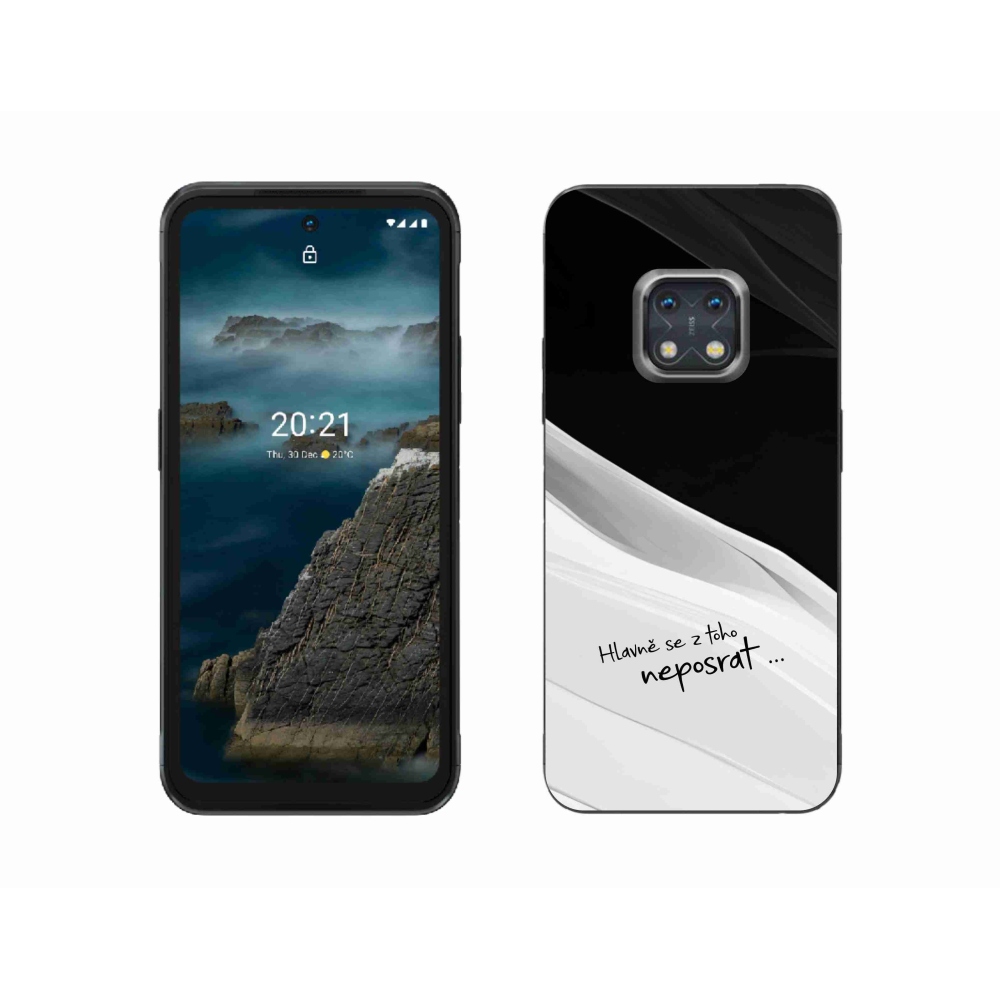 Zselés borító mmCase a Nokia XR20 készülékhez - vicces szöveg 13 fehér és fekete háttérrel