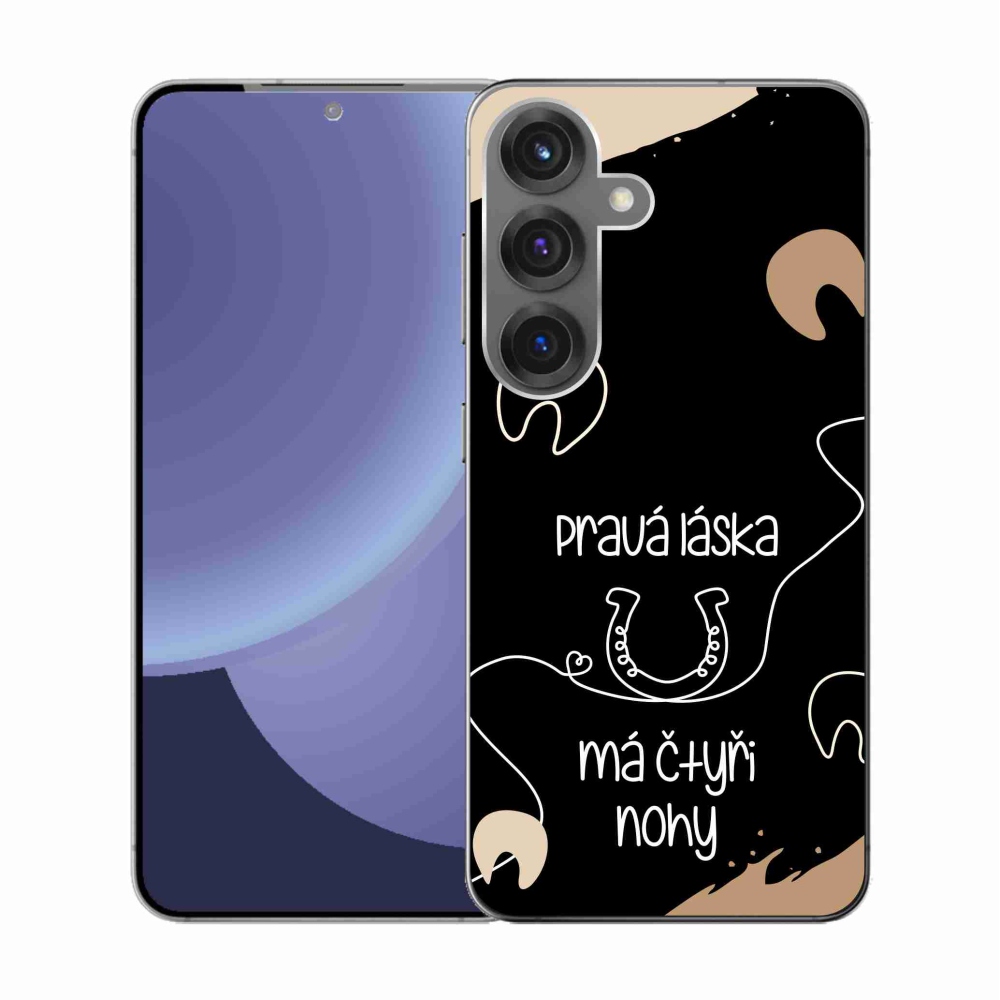 Gél borítás mmCase Samsung Galaxy S25 készülékhez - ló motívum fekete háttér