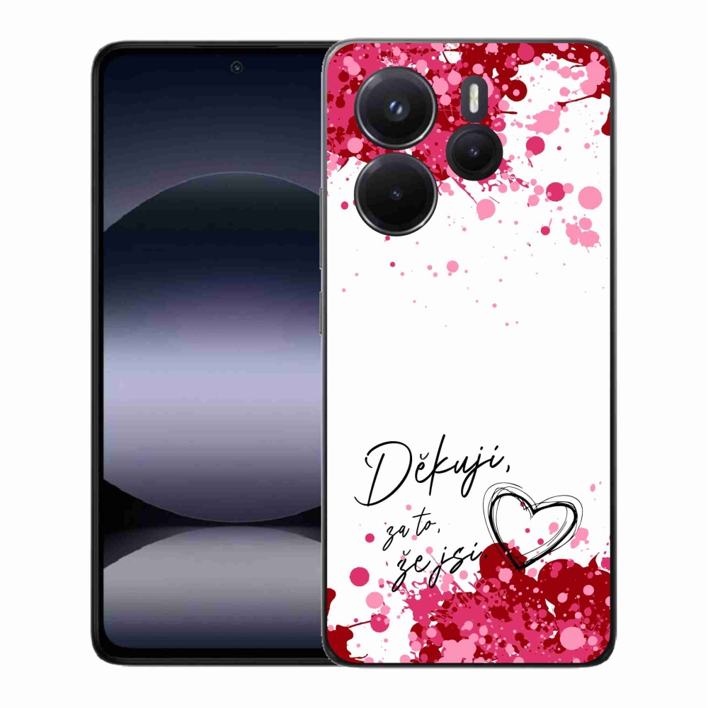 Gél borító mmCase a Xiaomi Redmi Note 14-hez - szerelem szöveg 2 fehér háttérrel