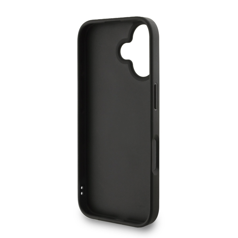 Guess PU 4G fém logós fém pánt hátlap iPhone 16 fekete