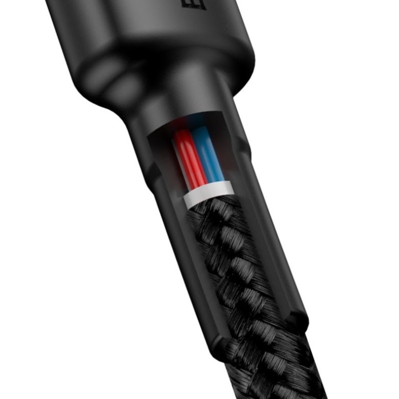 Baseus CATKLF-GG1 USB-C 60W 1m szürke/fekete kábeltok kábel