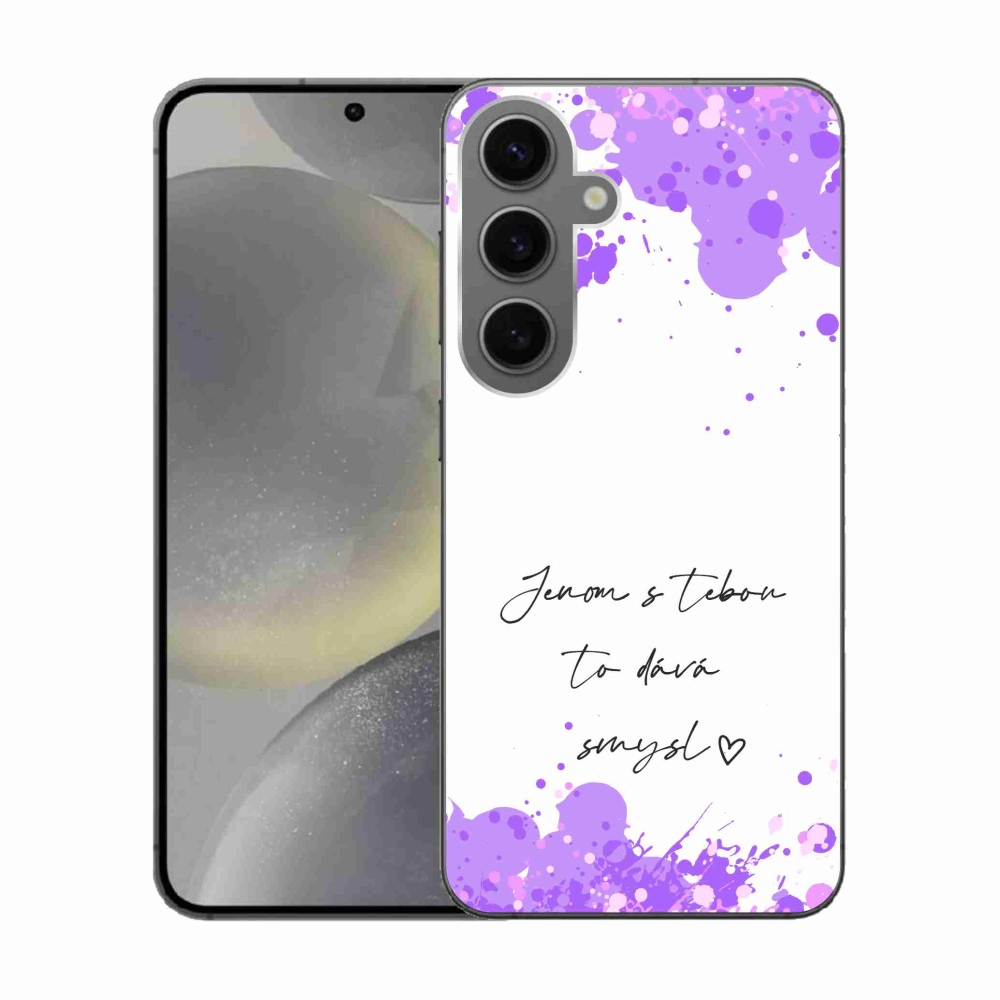 Gél borító mmCase Samsung Galaxy S24 készülékhez - szerelmes szöveg fehér háttérrel