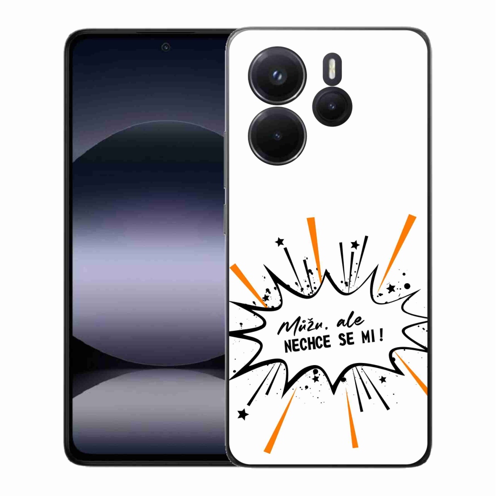 Gél borító mmCase a Xiaomi Redmi Note 14-hez - vicces szöveg 11 fehér háttérrel