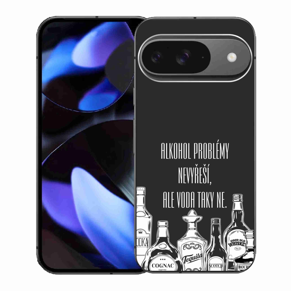 Gél borítás mmCase a Google Pixel 9/9 Pro számára - vicces szöveg fekete háttérrel