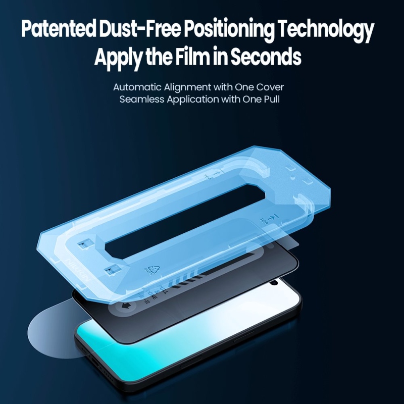 Nillkin Edzett üveg 0.25mm Guardian 2.5D Apple iPhone 17 fekete (applikátorral)