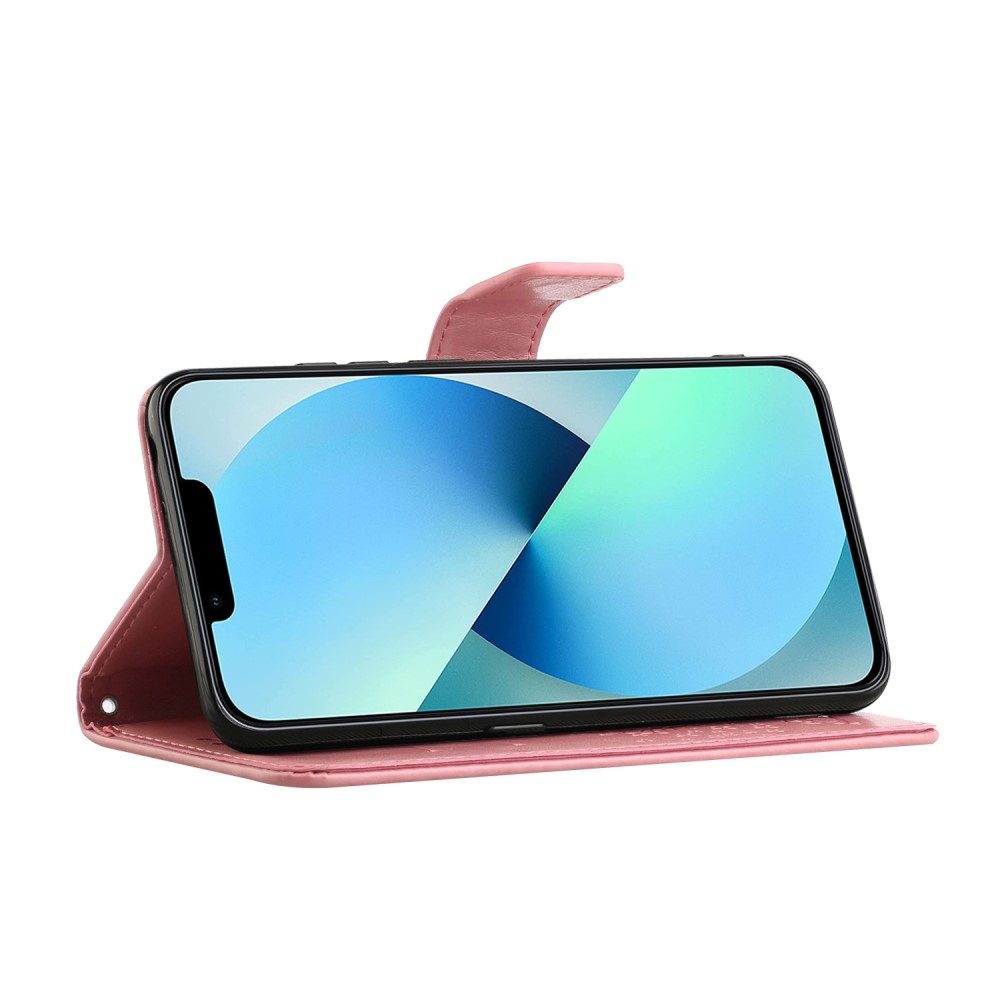 Fás könyv tok iPhone 15 Pro Max készülékhez - rózsaszín