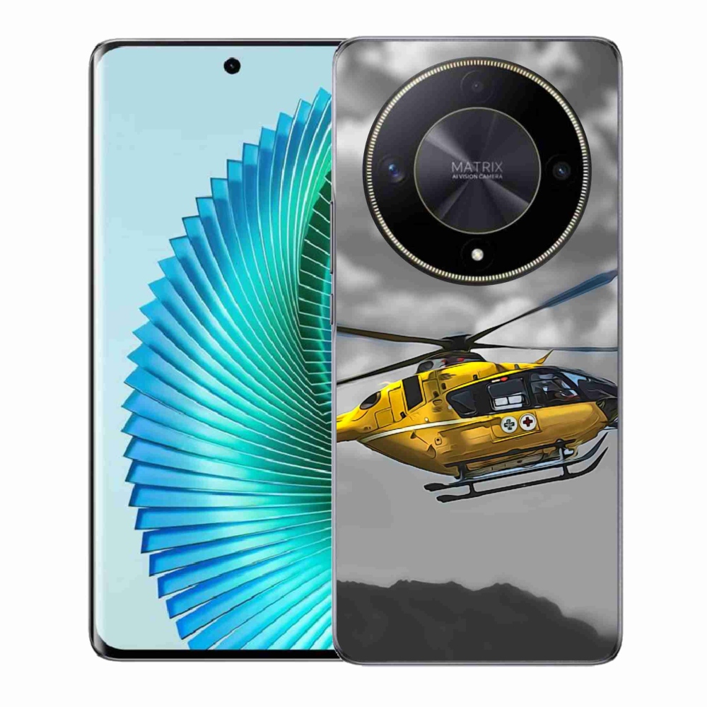 Zselés borítás mmCase Honor Magic 6 Lite 5G - sárga helikopterhez