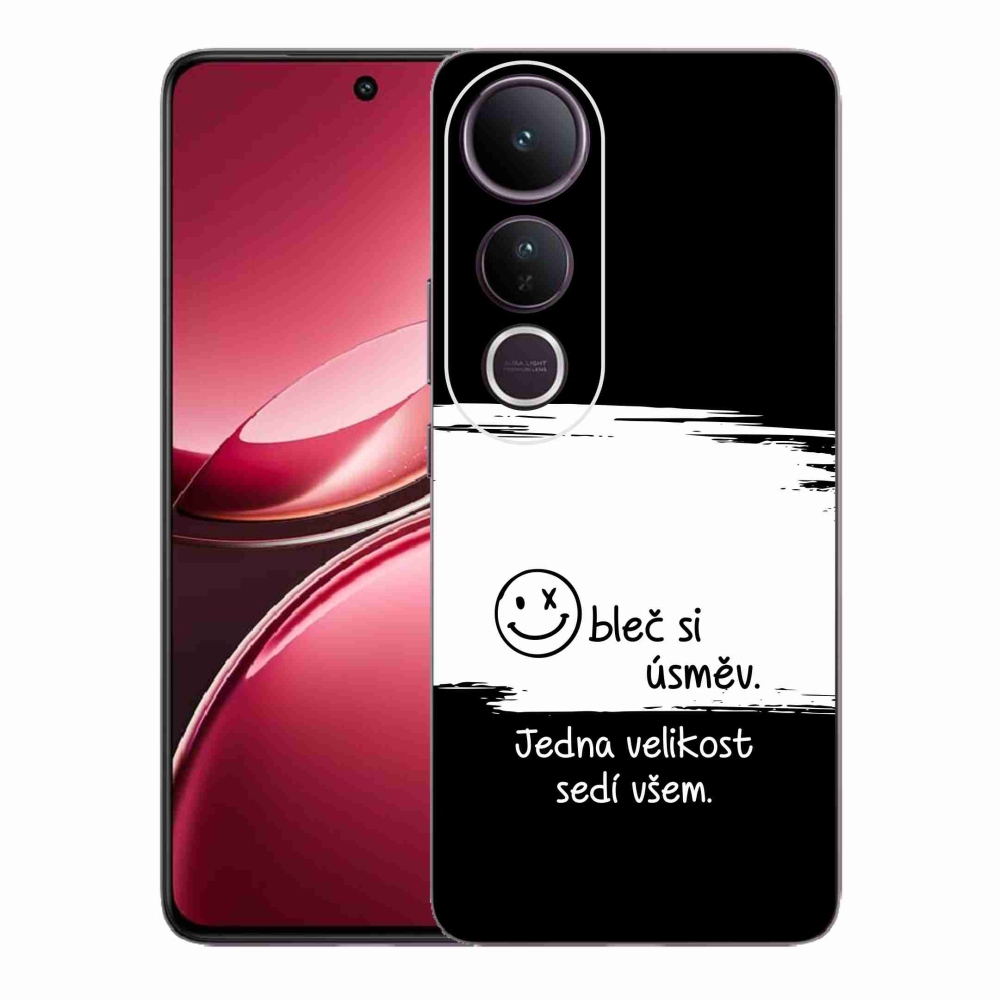 Gél borító mmCase a Vivo V50 Lite 4G/5G-hez - vicces szöveg 8 fekete és fehér háttérrel