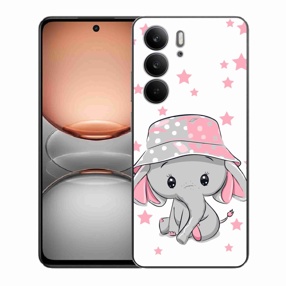 Gél borító mmCase a Realme C75 készülékhez - rózsaszín elefánt