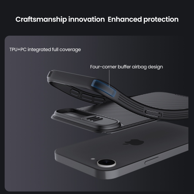 Nillkin CamShield PRO hátlap az Apple iPhone 16e készülékhez Fekete