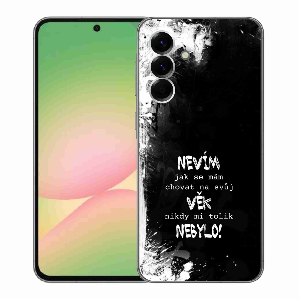 Gél borító mmCase Samsung Galaxy A56 5G - vicces szöveg 14 fekete háttér