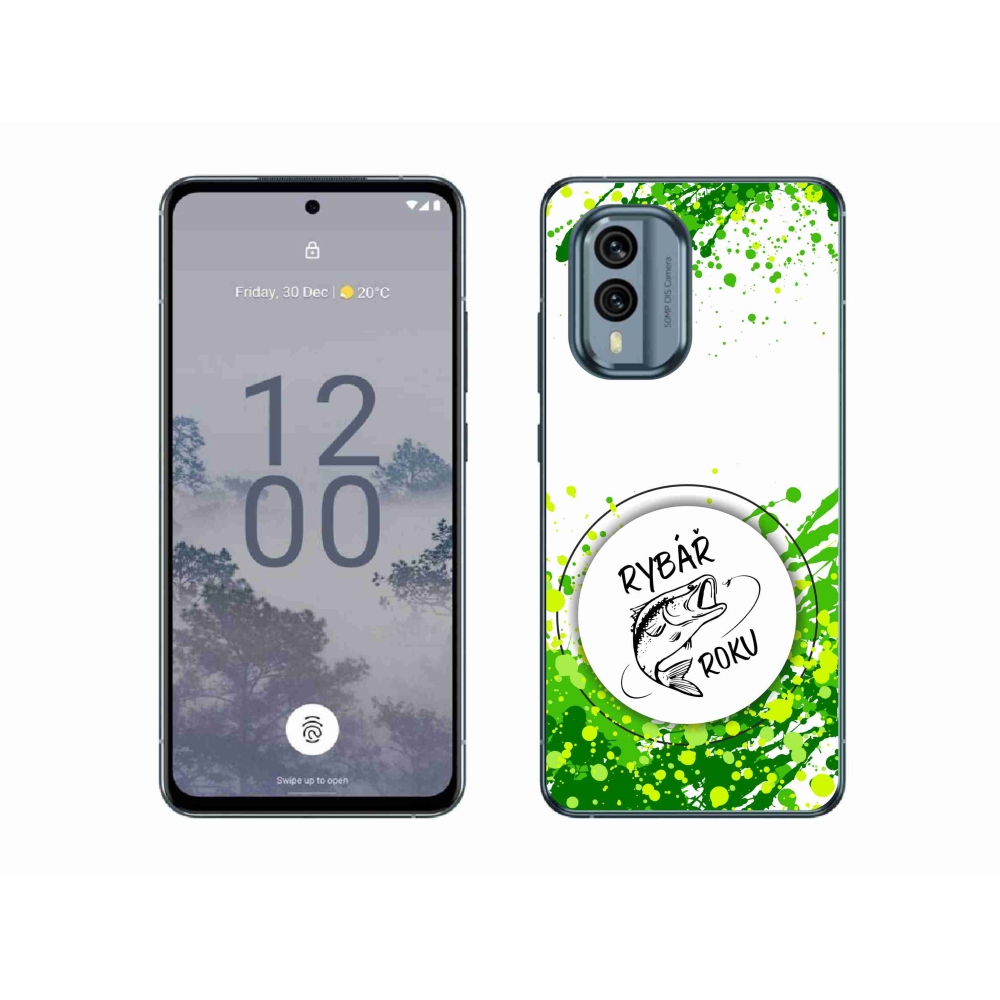 Zselés borítás mmCase a Nokia X30 5G készülékhez - Az év halászának fehér háttere