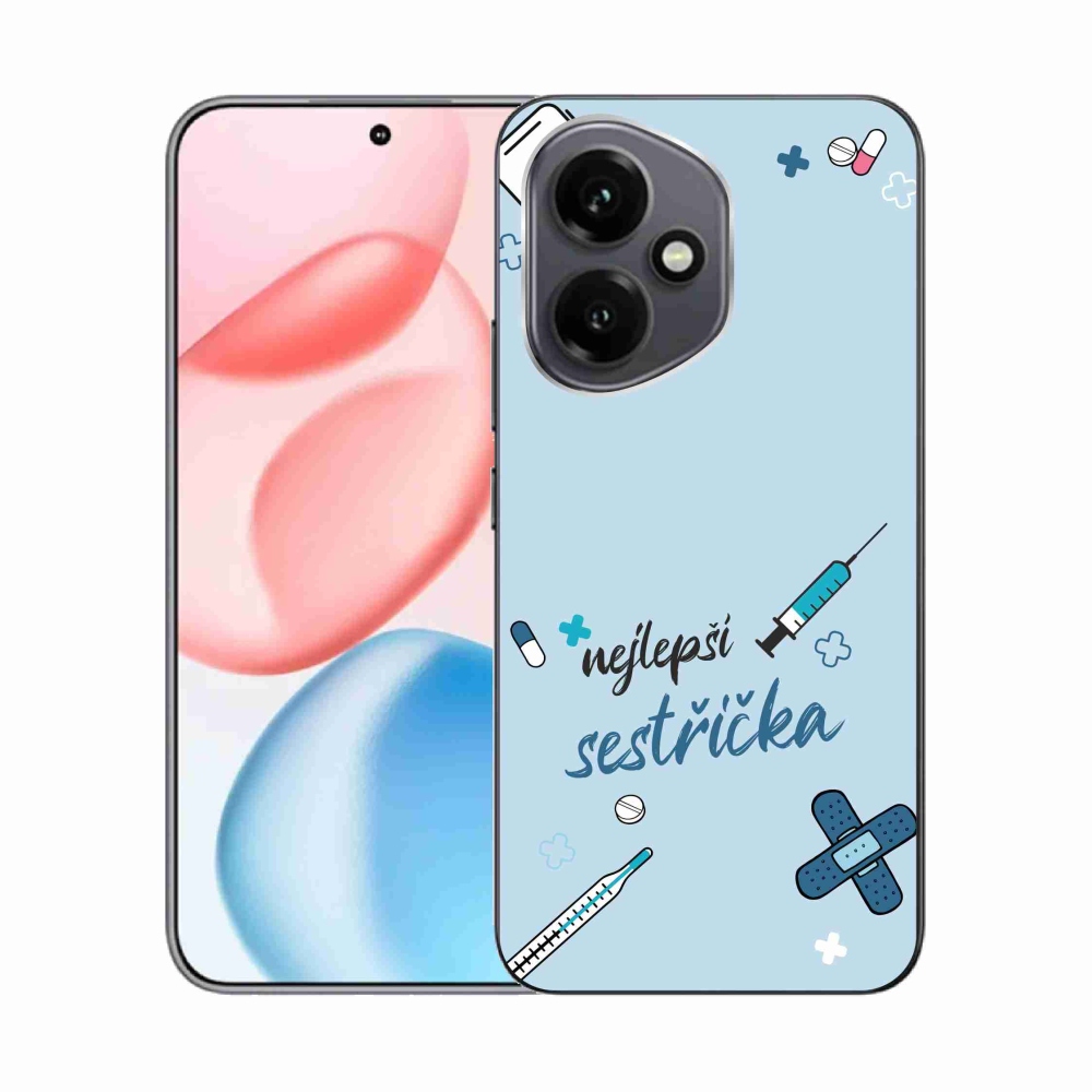 Gél borító mmCase a Honor 400-on - a legjobb kishúg kék háttérrel