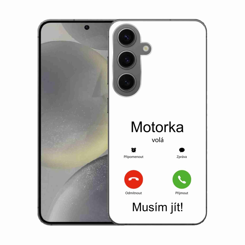Gél borító mmCase Samsung Galaxy S24 - motoros hívások fehér háttérrel