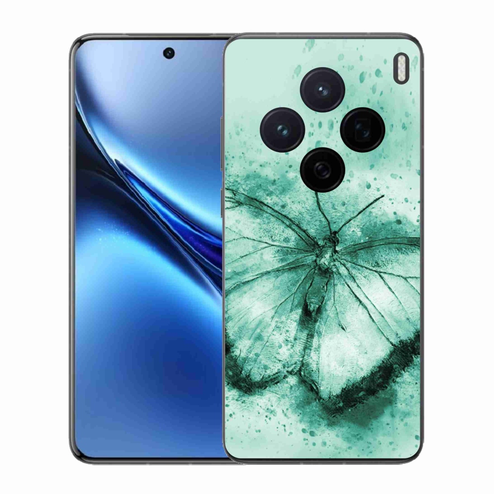 Zselés borítás mmCase a Vivo X200 5G-hez - zöld pillangó