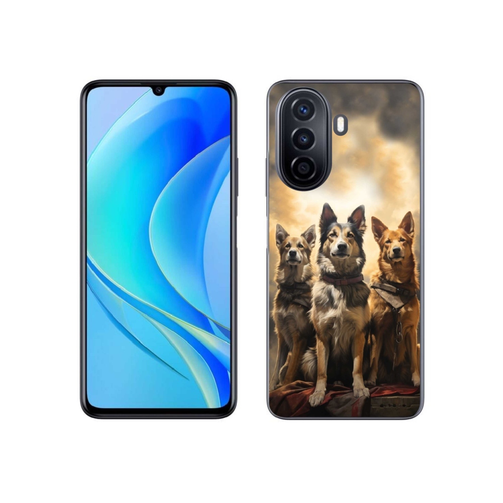 Gél borítás mmCase a Huawei Nova Y70-hez - három kutya