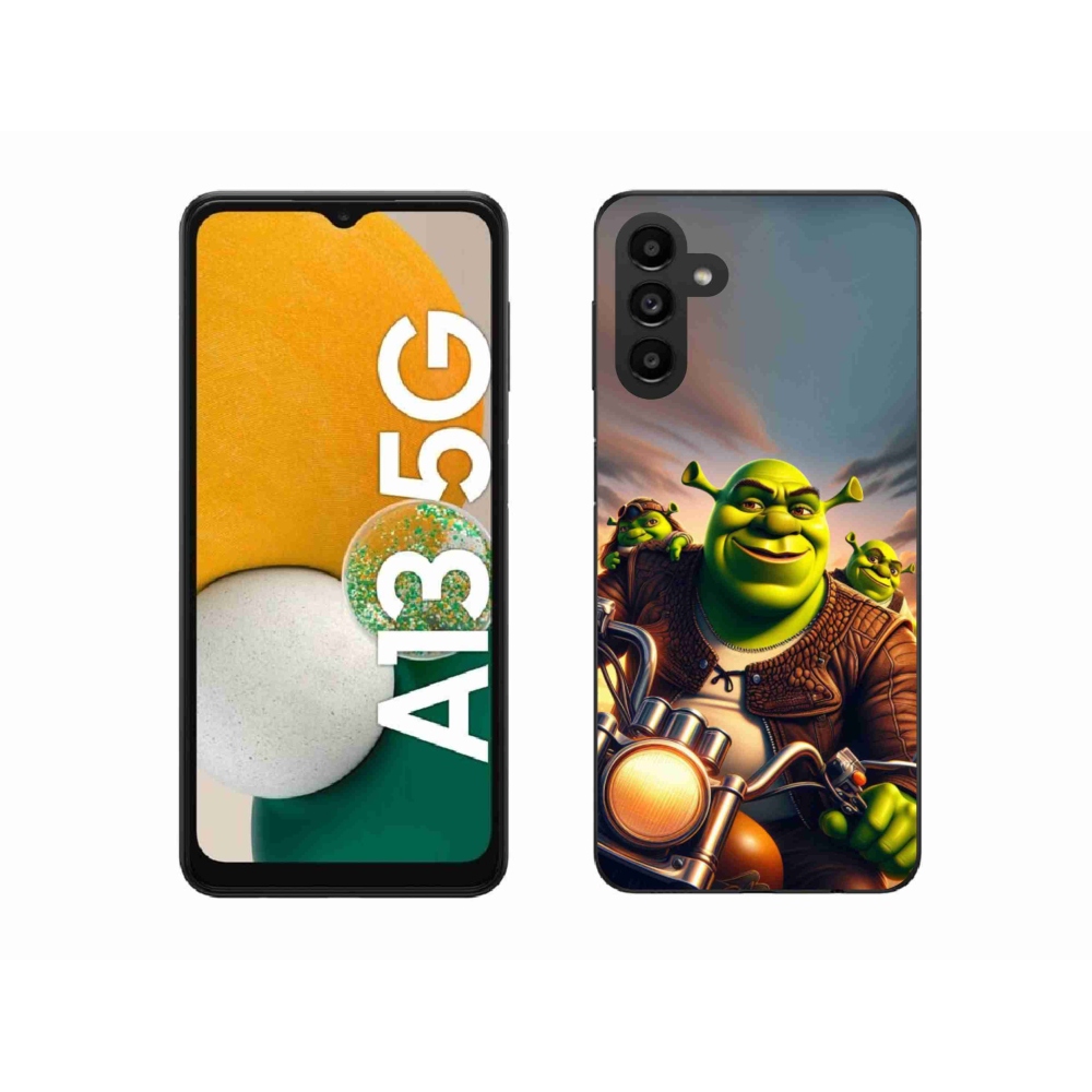 Zselés borítás mmCase Samsung Galaxy A13 5G - Shrek egy motorkerékpárral