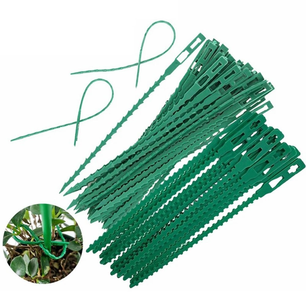 Kerti növényrögzítő szalagok 22 cm (50 db) - zöld