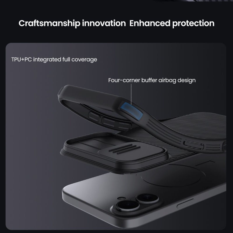 Nillkin CamShield PRO mágneses hátlap Apple iPhone 17 Fekete