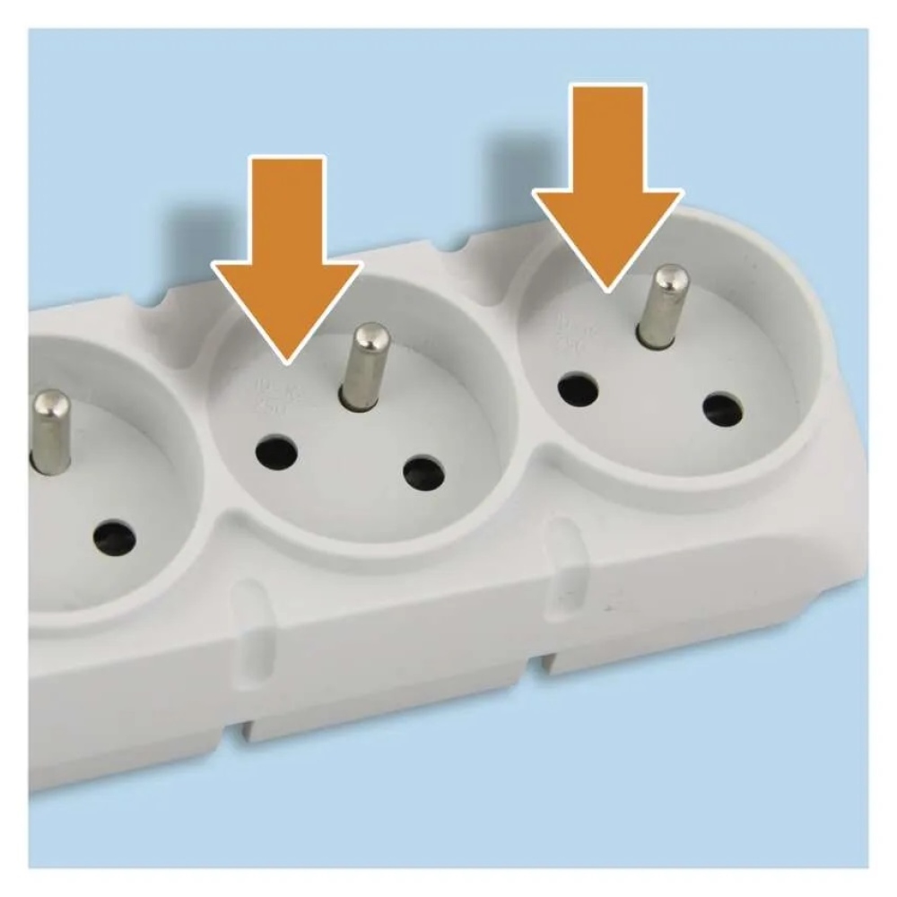 Túlfeszültségvédő - 5 aljzat 1,5m - szürke
