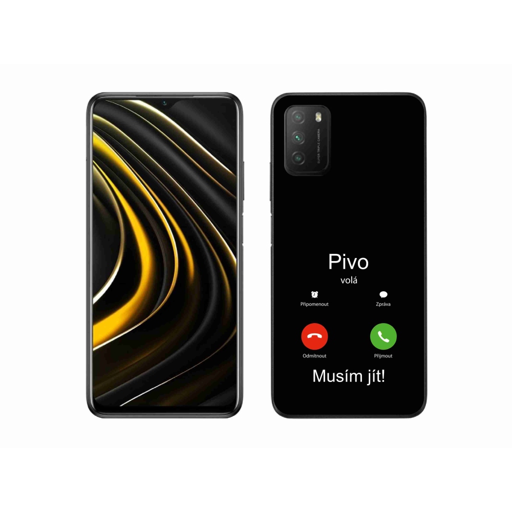 Gél borító mmCase a Xiaomi Poco M3-hoz - sör hívások fekete háttérrel