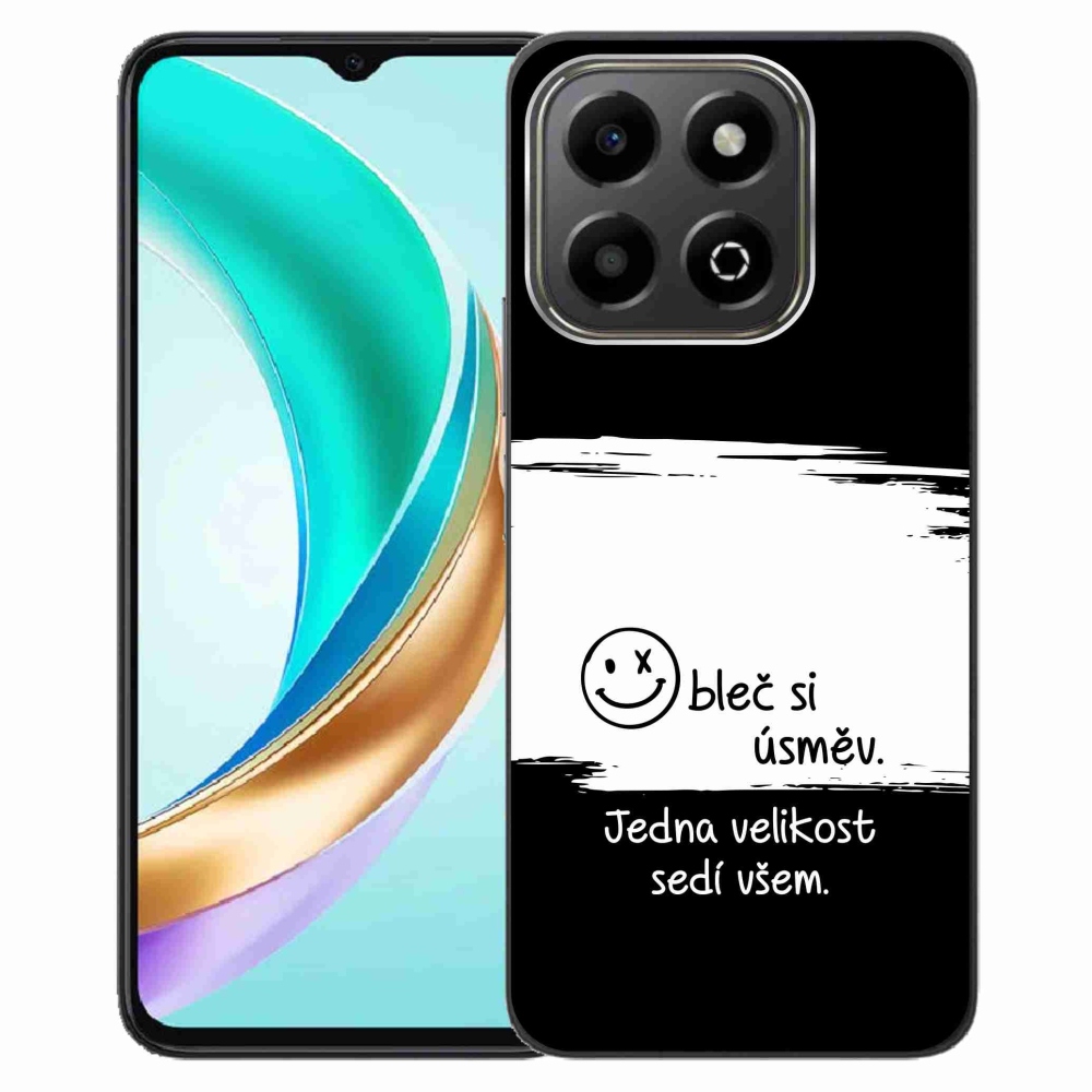 Gél borító mmCase a Honor X6b készülékhez - vicces szöveg 8 fekete-fehér háttérrel