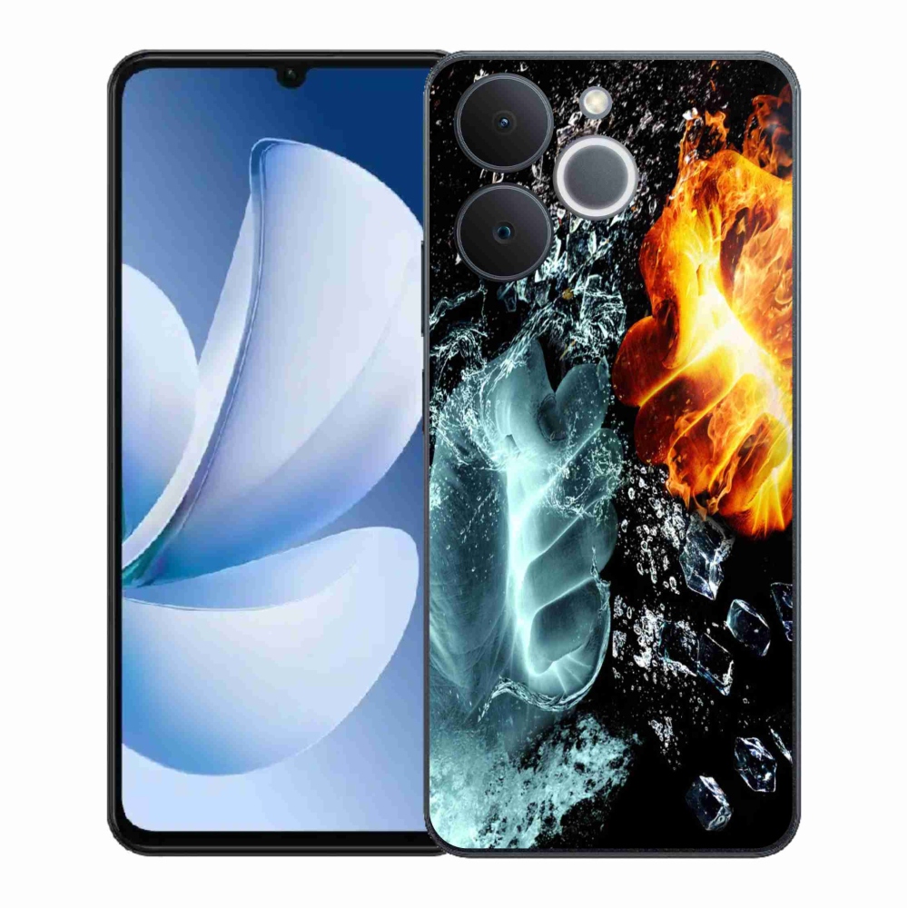 Zselés borítás mmCase a Realme Note 70T számára - víz és tűz